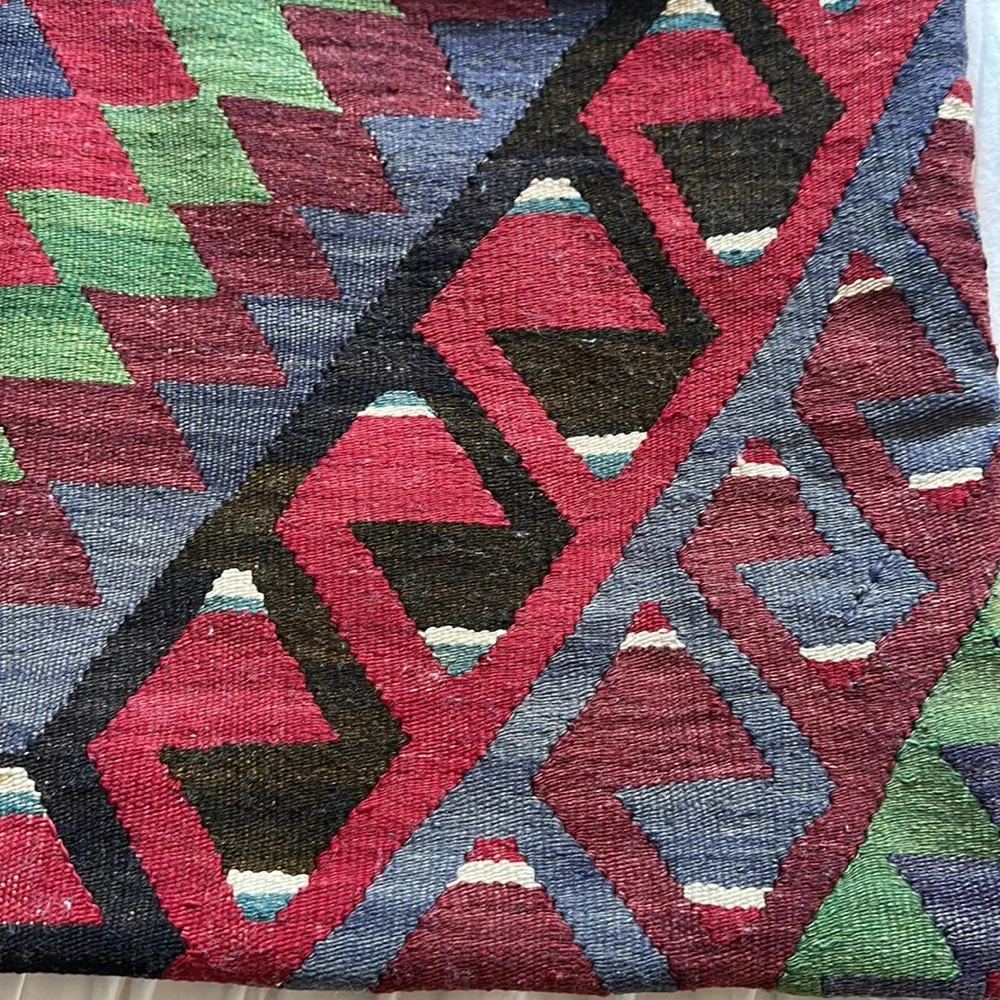 🇹🇷Turkish Kiln pillow. 18” x 30” long. Red and green are the main colors OOAK - Picture 5 of 13